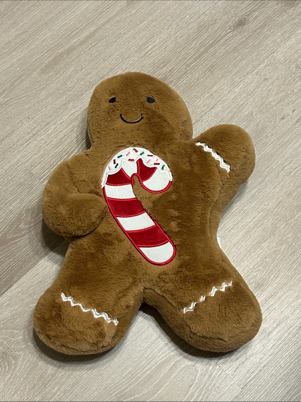 Martha Stewart Plush Gingerbread Cookie Toy with Candy Cane